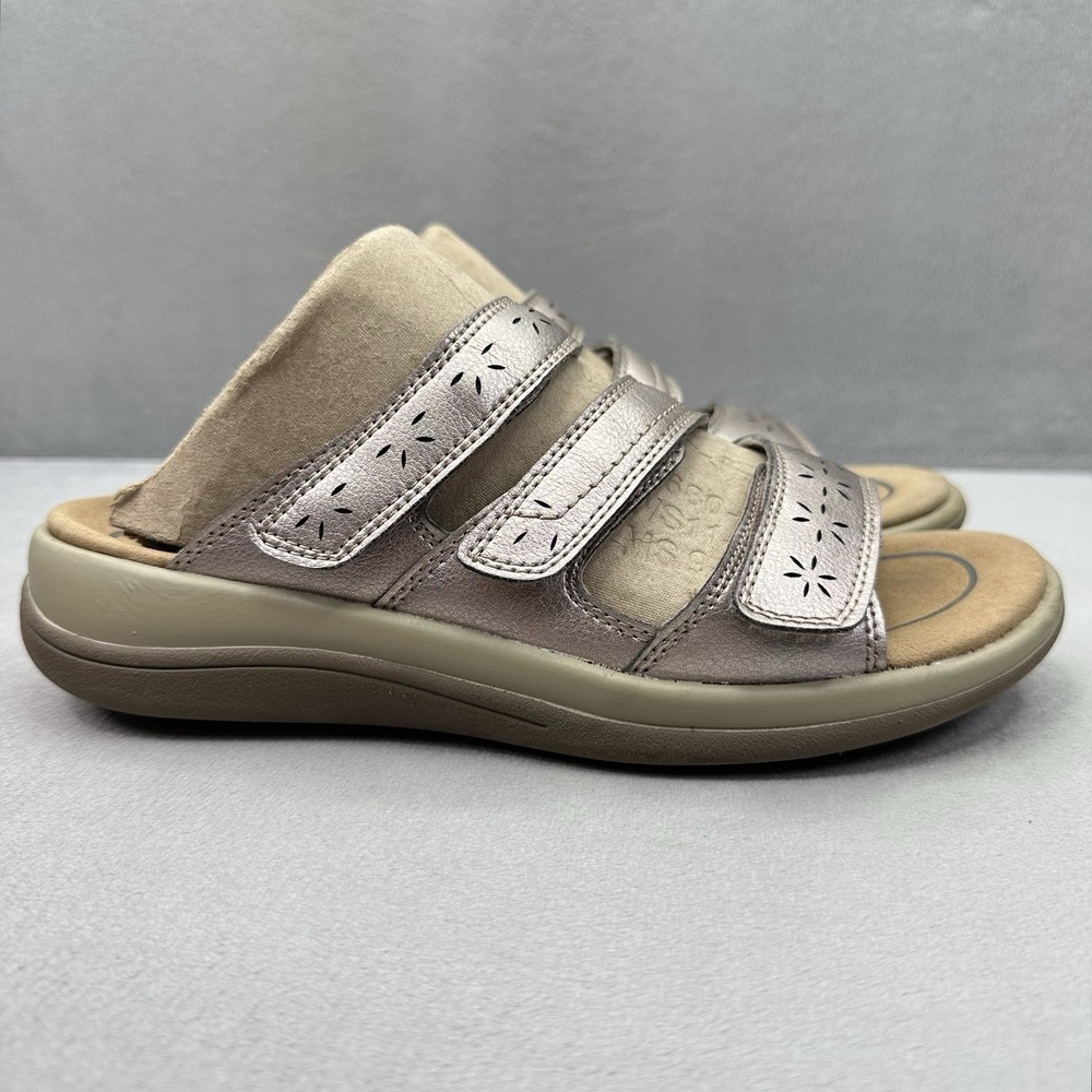 OrthoFeet Sahara 66503 Womens Size 7 (B) Adjustable Sandals Pewter Orthopedic
